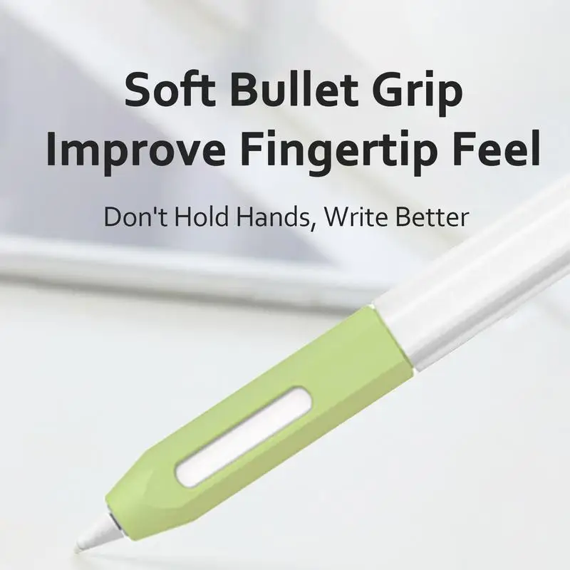 White And Green Pencil Case Cover Silicone Sleeve Skin Compatible With Smart Pencil 2nd Generation Pro 11 12.9 Inches 2021