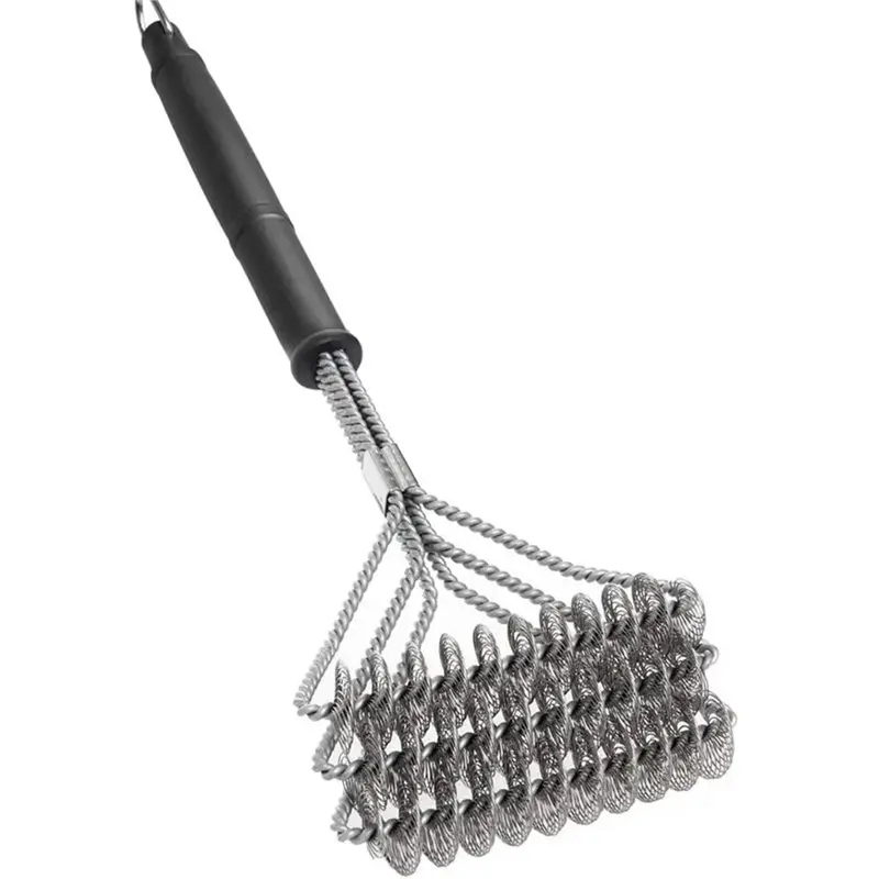 

ABGE-Kitchen BBQ Tool Barbecue Accessory Grills BBQ Brush Stainless Steel Wire Bristles Non-Stick Stain Grease Cleaning Brushes