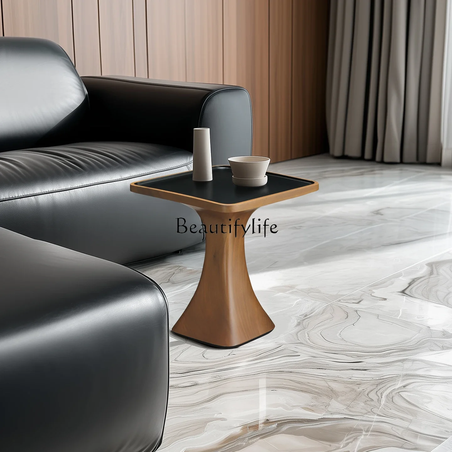 

ld14 Nordic solid wood edge few creative sofa side table balcony mini table