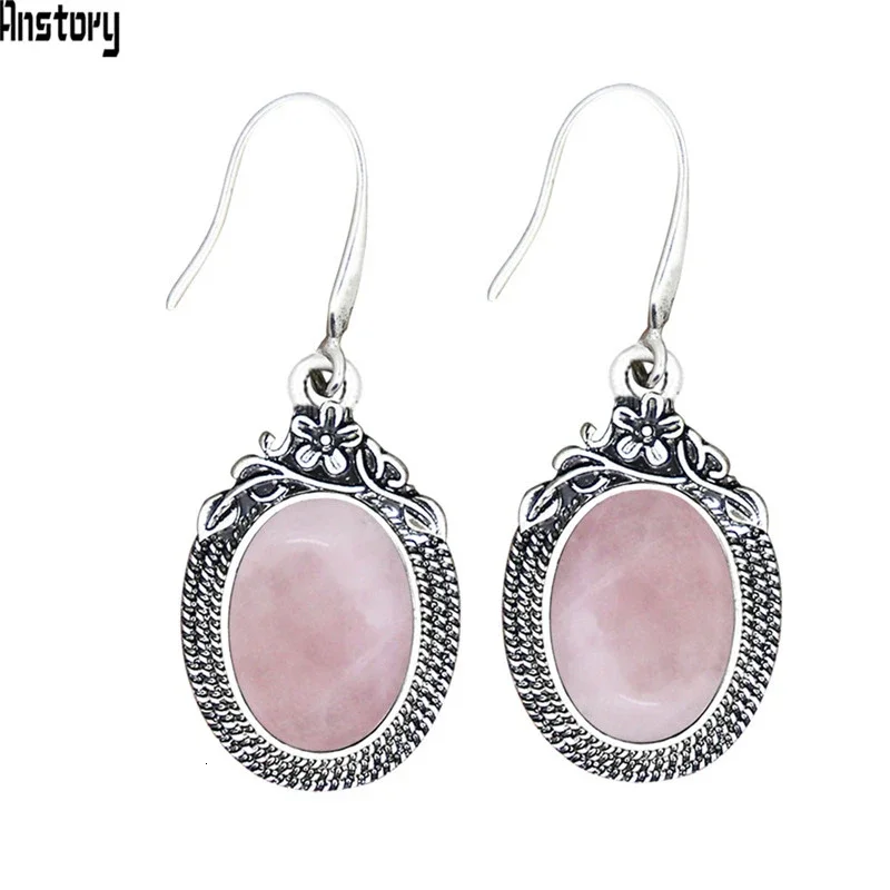 Natural Quartz Lapis Jades Earrings For Women Vintage Natural Stone Amethysts Fashion Jewelry