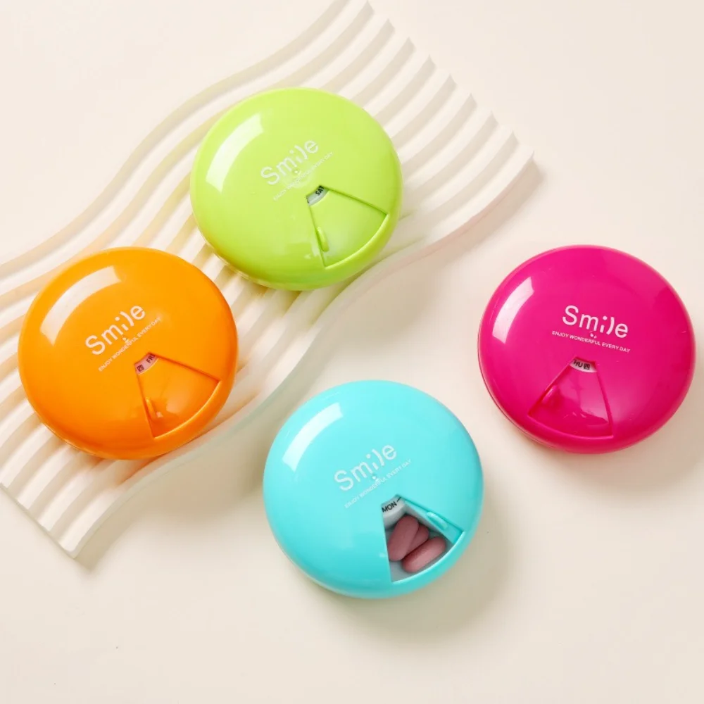 New Mini Small Portable Travel Pill Box Cases Container Organizer Storage Tablets 7 Days 7 Grids for Vitamin Medicine Fish Oils