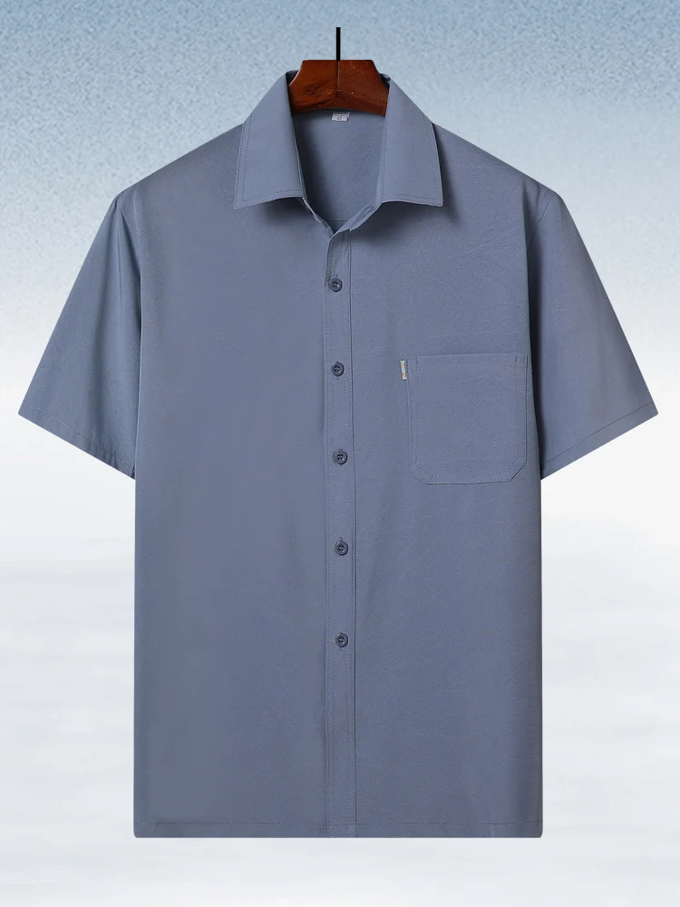 

Летний мужской комплект: свободная рубашка с коротким рукавом и брюки, деловой костюм-двойка для джентльменов, тонкая ткань, цветное плетение