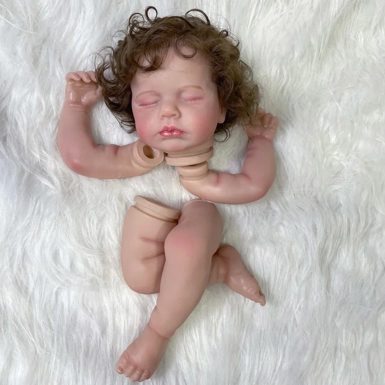 20inch Loulou Already Painted Reborn Kit with Rooted Hair 3D Painting Skin with Visible Veins Bebe Reborn Doll Kits