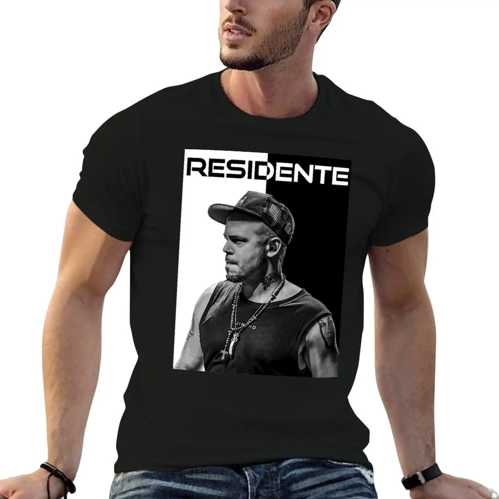 residente calle 13 rene T-Shirt sports fans summer tops street wear summer clothes mens graphic t-shirts hip hop