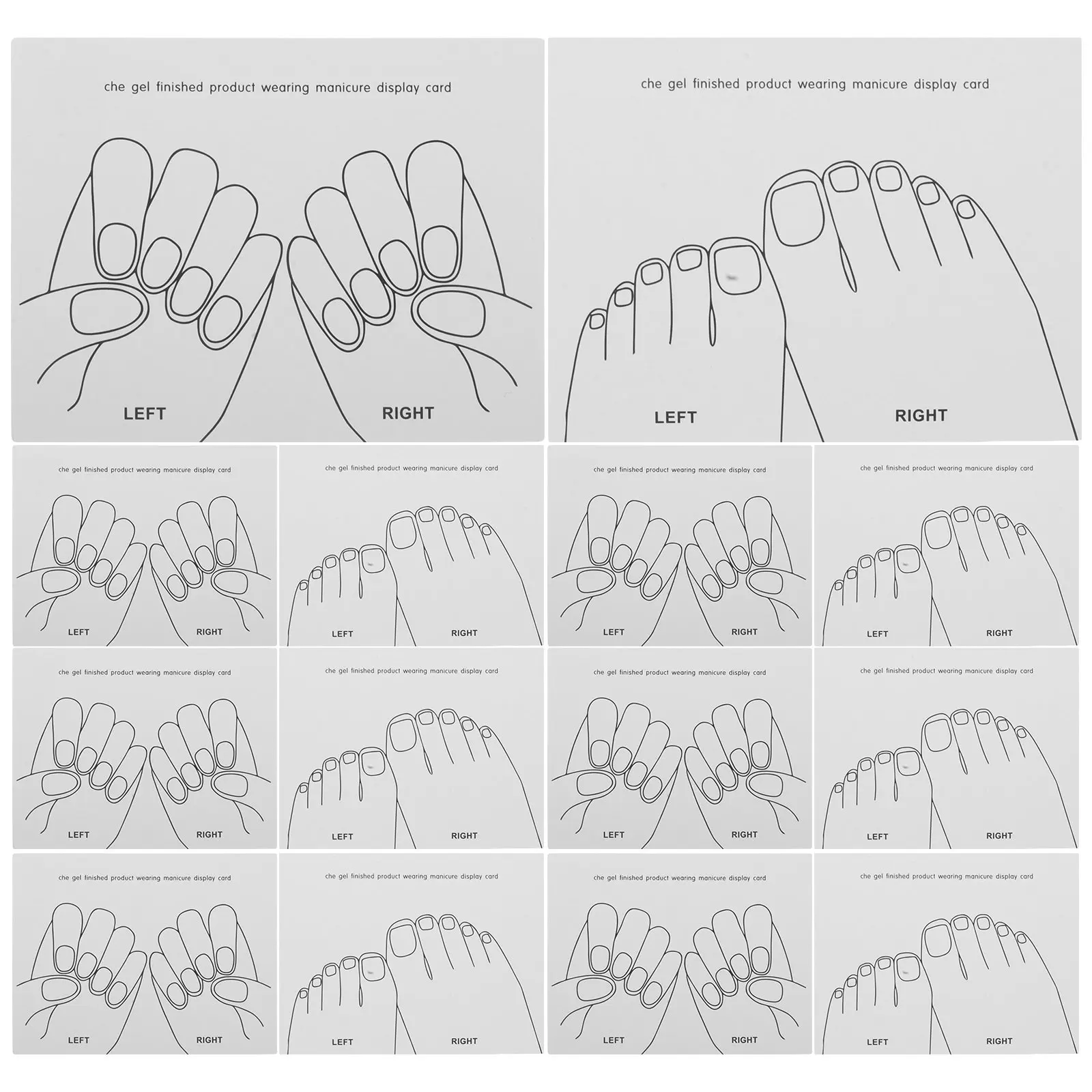 40 pcs Nail Polish Display Holder Stand Art Salon Manicure Halloween Christmas New Year Nail Art Practice Display Card Hand