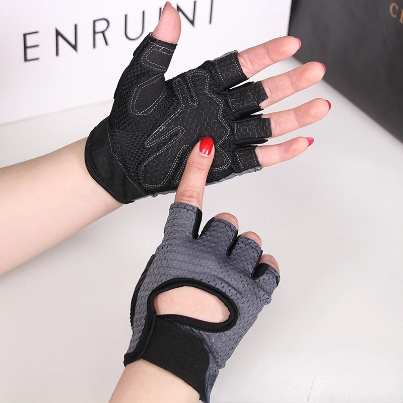 1Pcs Breathable Running Gloves Unisex Couples Half Finger Fitness Anti-slip Outdoor Cycling Sports Workout Fitness Cycle Gloves