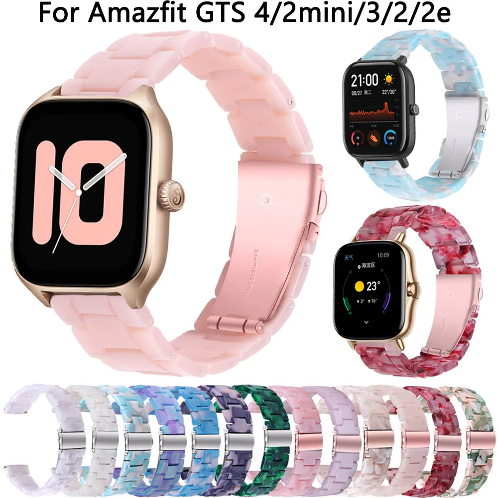 20mm Resin Smart Watch Strap For Huami Amazfit GTS 2 4 gts2 mini Bip U S 3 pro 2e Band Amazfit GTR 42mm Wristbands Bracelet Belt