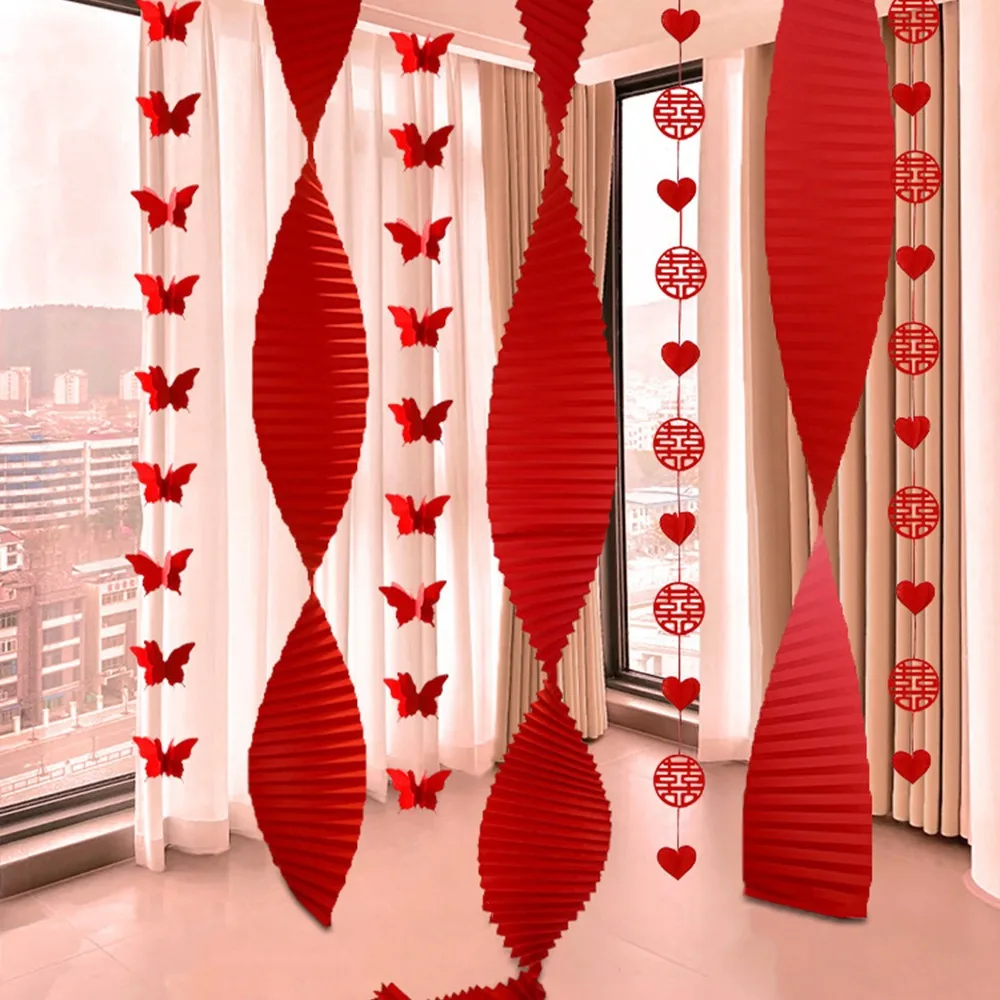 

Chinese Double Happiness Wedding Decoration Traditional Wedding Hanging Pendant Ornament Chinese Style Hanging Flags Decor