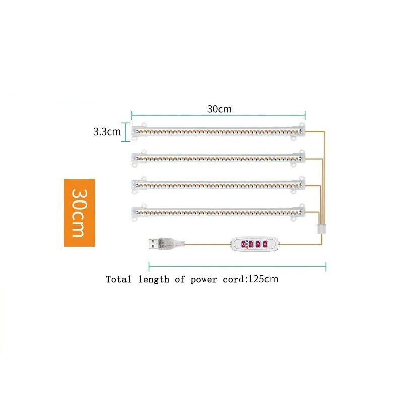 1/2/3/4Head 30cm Full Spectrum LED Plant Grow Lights con Timer automatico e funzione dimmerabile per piante da interno piantina di serra