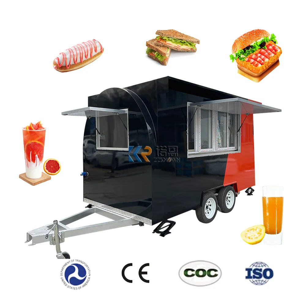 Food Trailer Mobile Bars Food Carts Modern Ice Vending Van Fast Food Trailer for Sale USA Europe