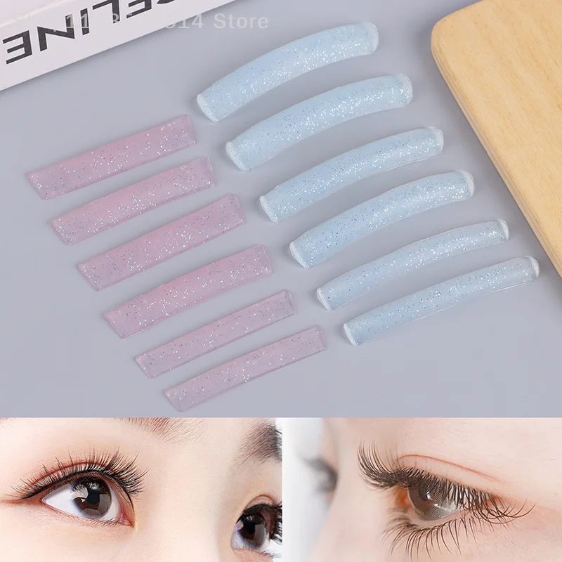 Silicone Falso Cílios Levantamento Perm Pads Kit, Eye Lashes, Curler Rods, Escudo Aplicador, Ferramentas de Maquiagem, 6 Pares