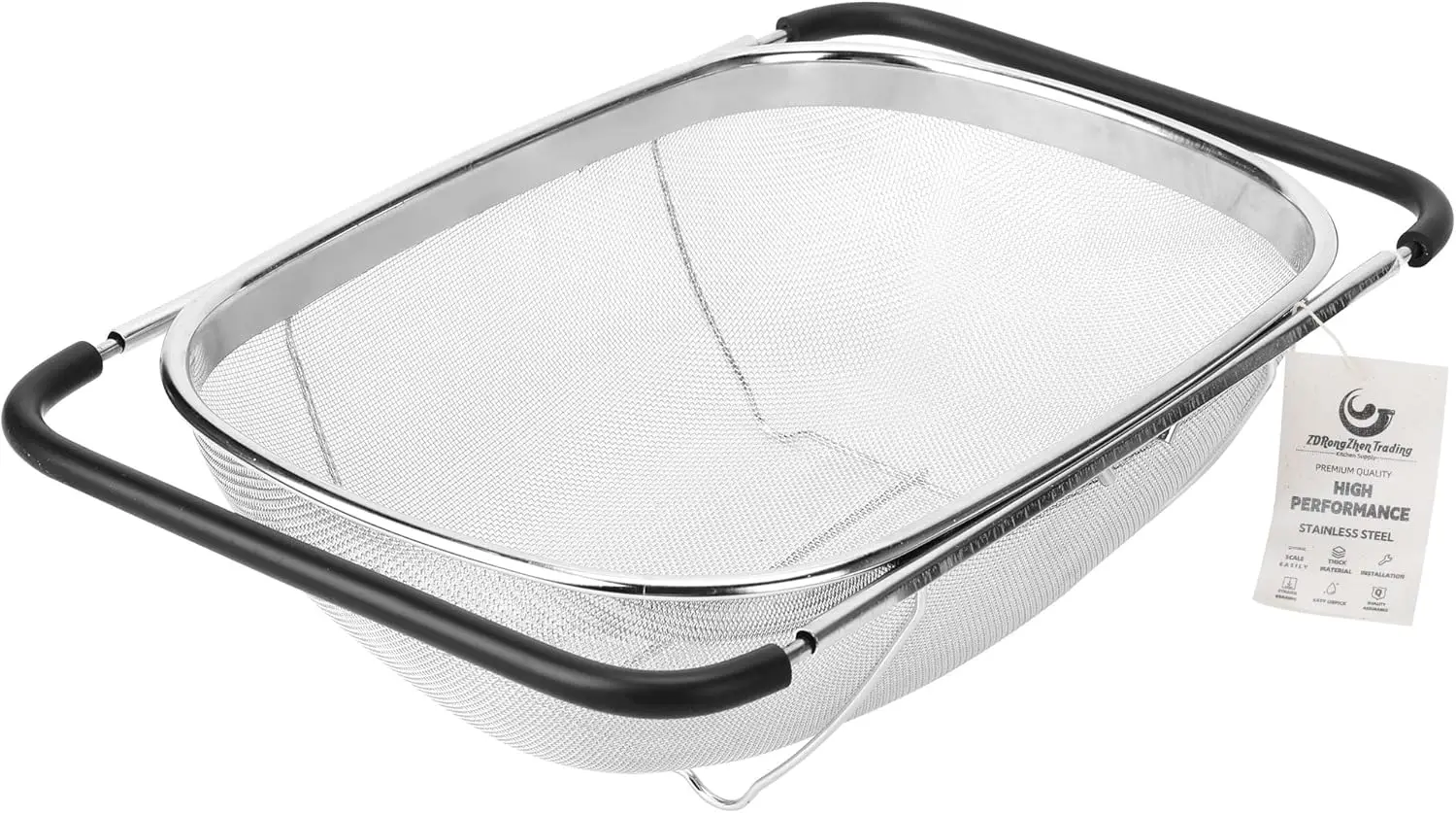 

Expandable Stainless Steel Sink Colander Basket for Rinsing Vegetables and Fruits, Fine Mesh Drainer