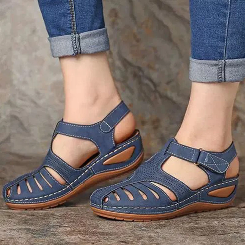 Sandały damskie w stylu boho letnie buty dla kobiet letnie sandały na obcasie Gladiator Sandalias Mujer eleganckie buty na koturnie