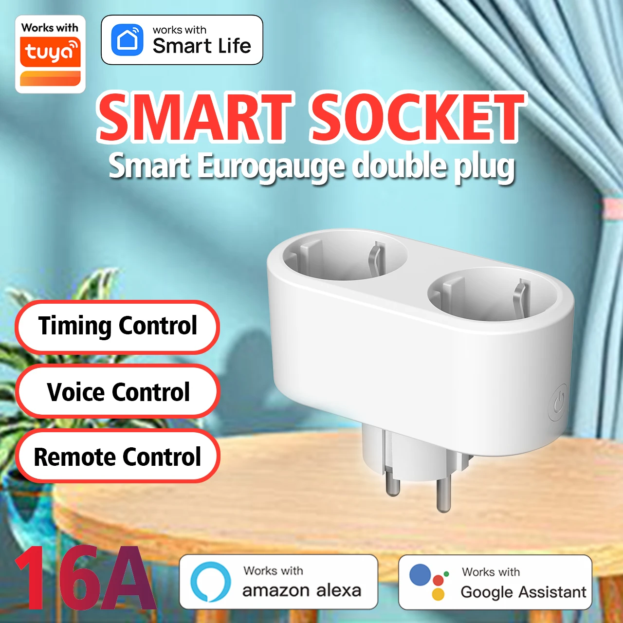 Smart Home Monitor - XFOX Tuya 4 prises Wi-Fi double