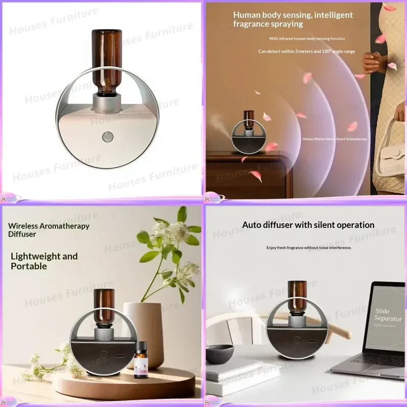 230 Automatic Induction Mist Aromatherapy Diffuser Wireless LED Light Anhydrous Essential Oil Humidifier Home Air Freshener