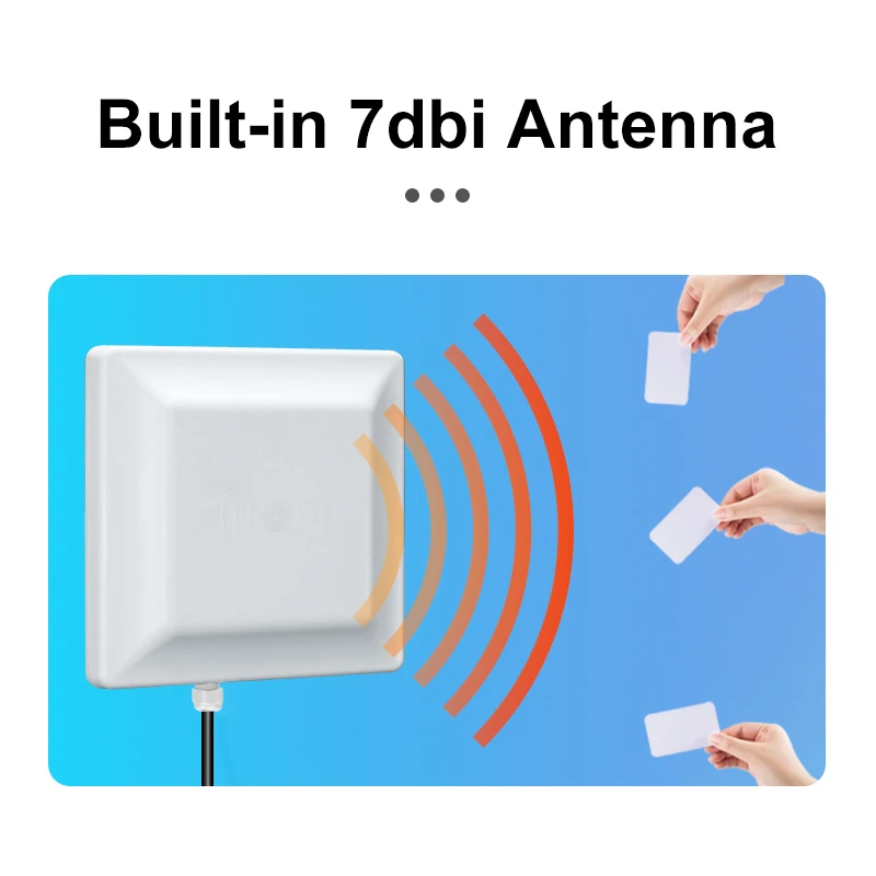 7dBi UHF RFID Long Range Reader ISO18000-6C RS232 or USB UHF RFID Integrated Reader for Warehouse Management