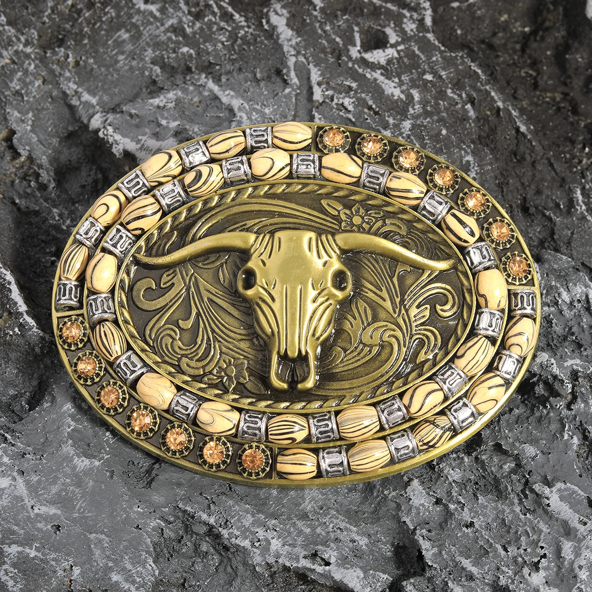 1PC bohemian retro metal relief animal cattle head horse head belt neutral belt buckle wholesale