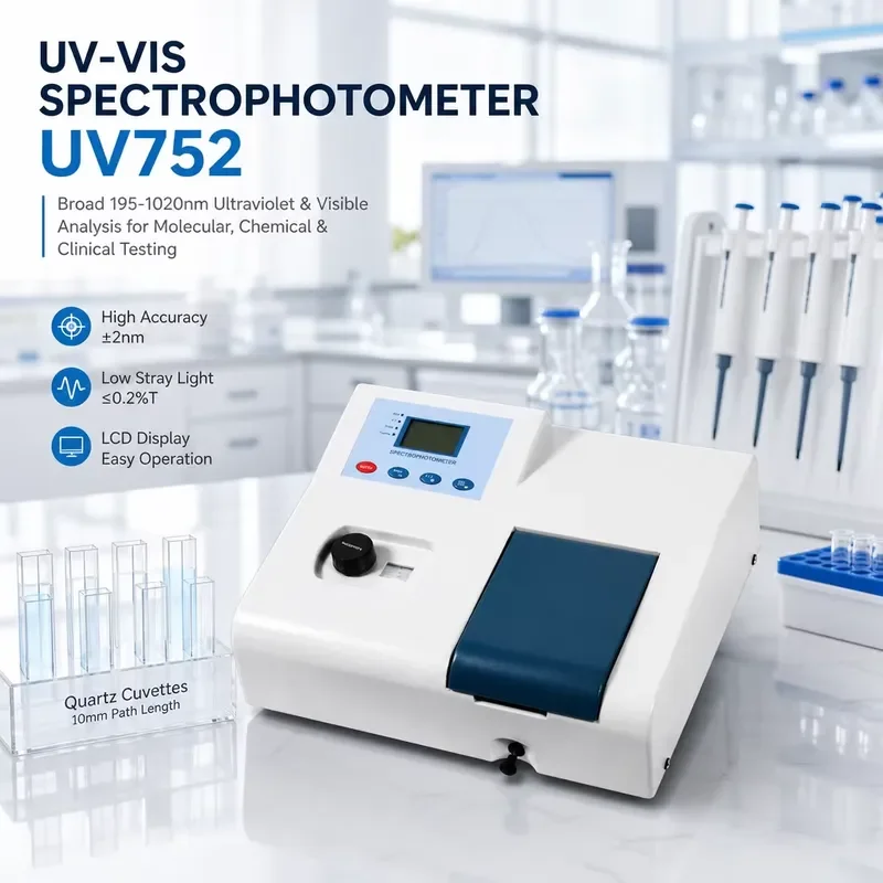 i BAXIT UV752 Visible Spectrophotometer 120 Lines/mm Grating High-precision Portable Spectrophotometer