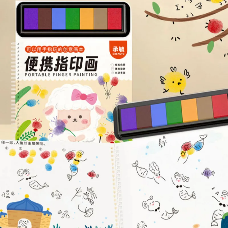 

Kindergarten Finger Painting Set, Washable Paint, Handprint Graffiti Toy Set, Palm Paintbrush Set, Baby Drawing Early Learning