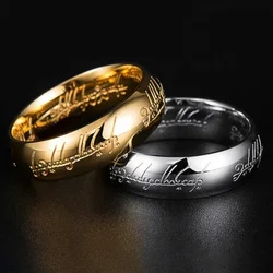 Language Carving Not Fade Rings for Unisex Fashion Minimalist Accessories Titanium Steel Jewelry