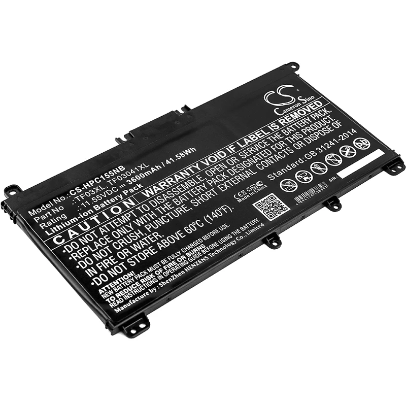 

Li-ion Notebook, Laptop Battery for HP 11.55v 3600mAh
