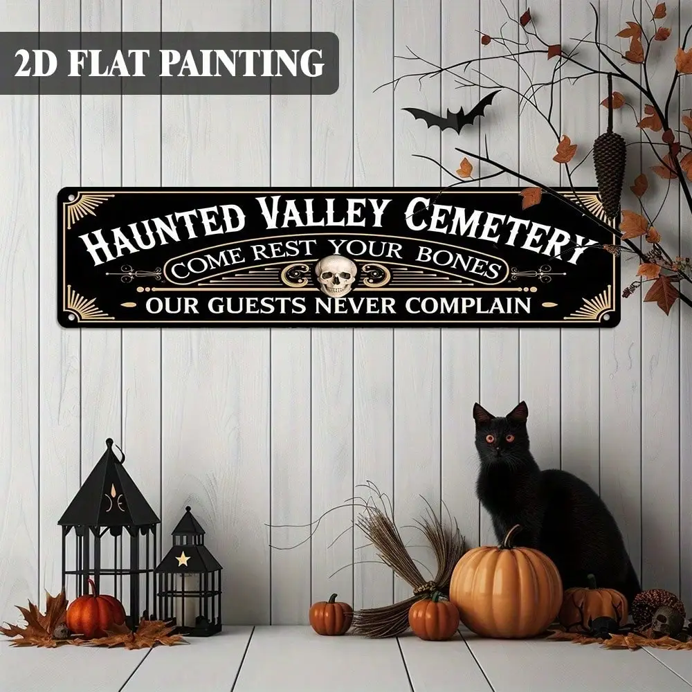 2D Flat - 2D Flat, 1-Piece, Gothic Style Halloween Decoration Sign 