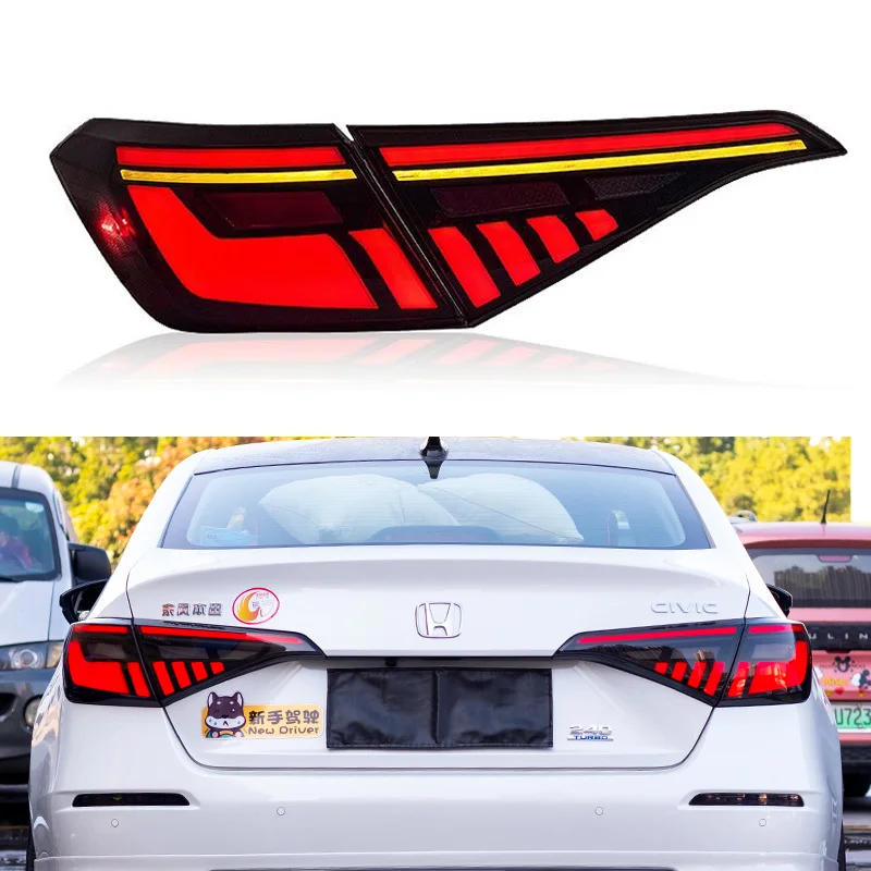 12V Auto Tail Lamp For Honda Civic Sedan 2022 2023  Rear Led Turn Signal Car Brake TailLight  Reverse Reflector