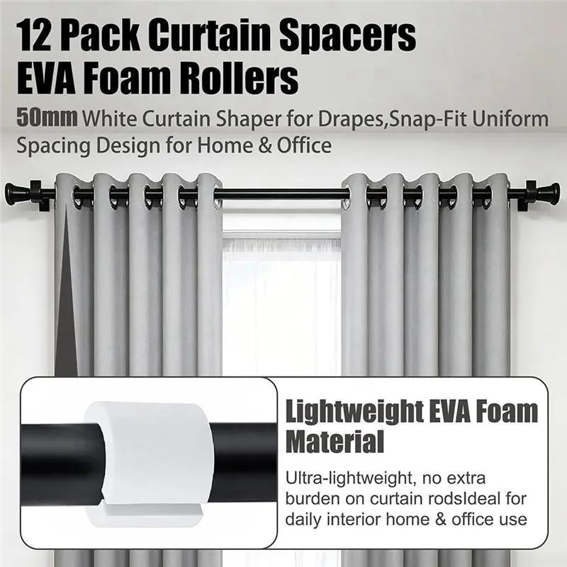 SOFT-EVA Foam Rollers Curtain Shaper Foam Drapery Spacers For Home