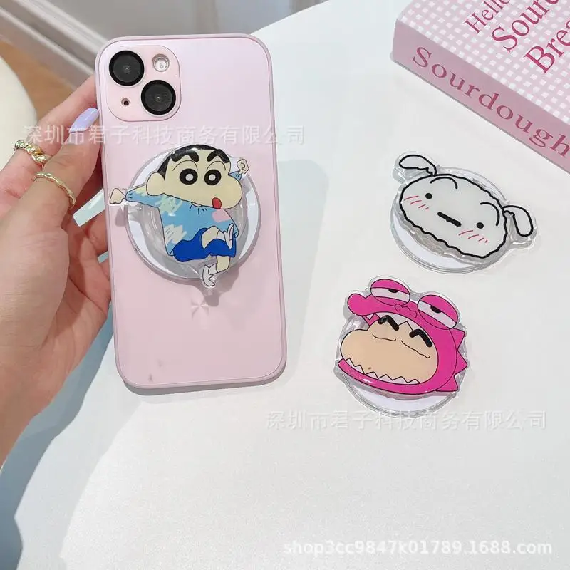 أنيمي تلوين شين تشان زوجين جراب هاتف مع حامل Magsafe المغناطيسي اللاسلكية الهاتف وسادة هوائية حامل قبضة توك حامل قوس الهدايا #2