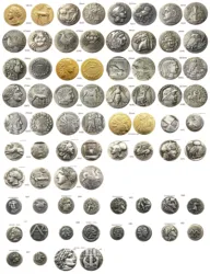 MIX Greek Ancient Silver/Gold Plated Copy Coins