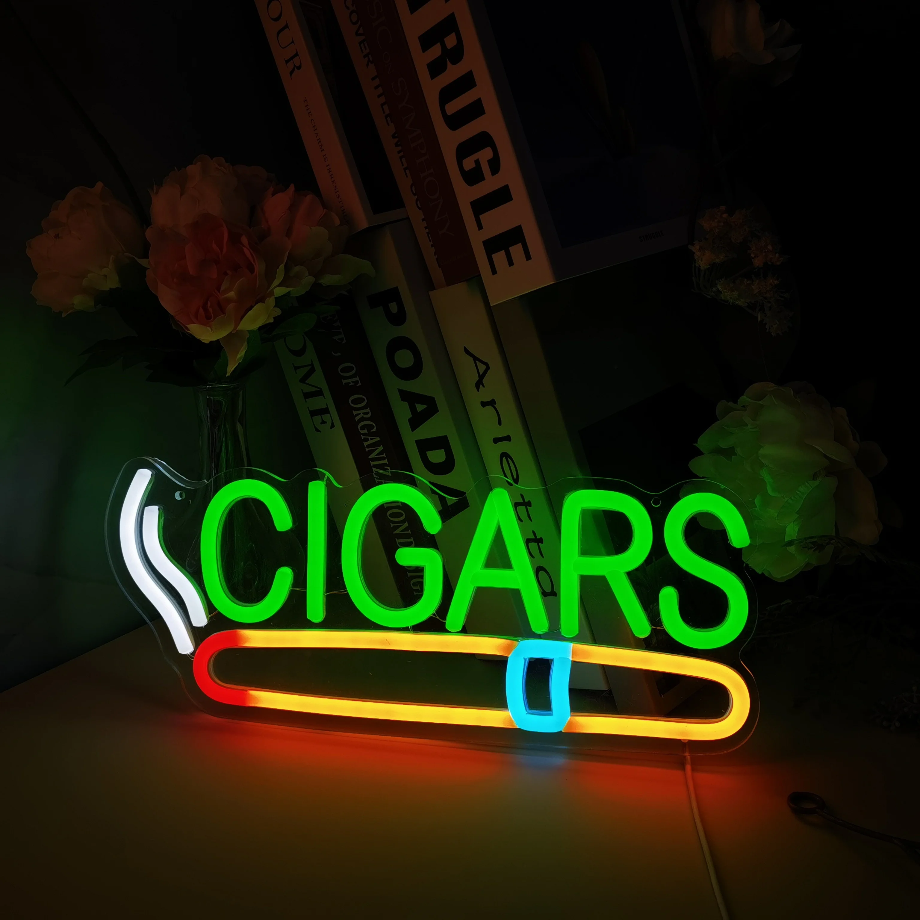Cigar Shop Neon Sign, For Home Bar Cigar Lounge Decor, Human Cave Light, Neon Light, For Bar, Cafe, Party Or Smoking Shop