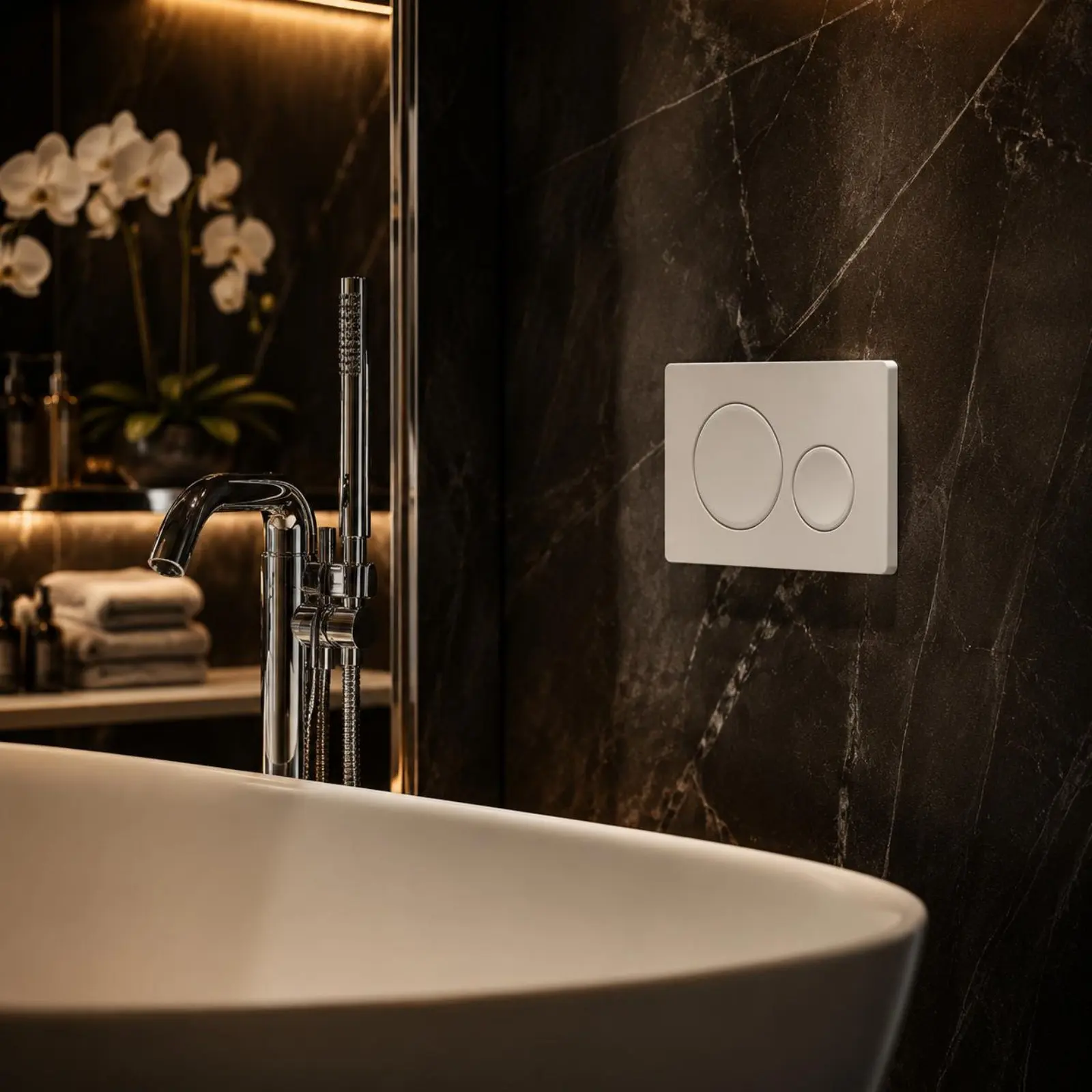 

Pneumatic Flush Switch Easy to Install Two-Stage Flush Plate Concealed Toilet Panel