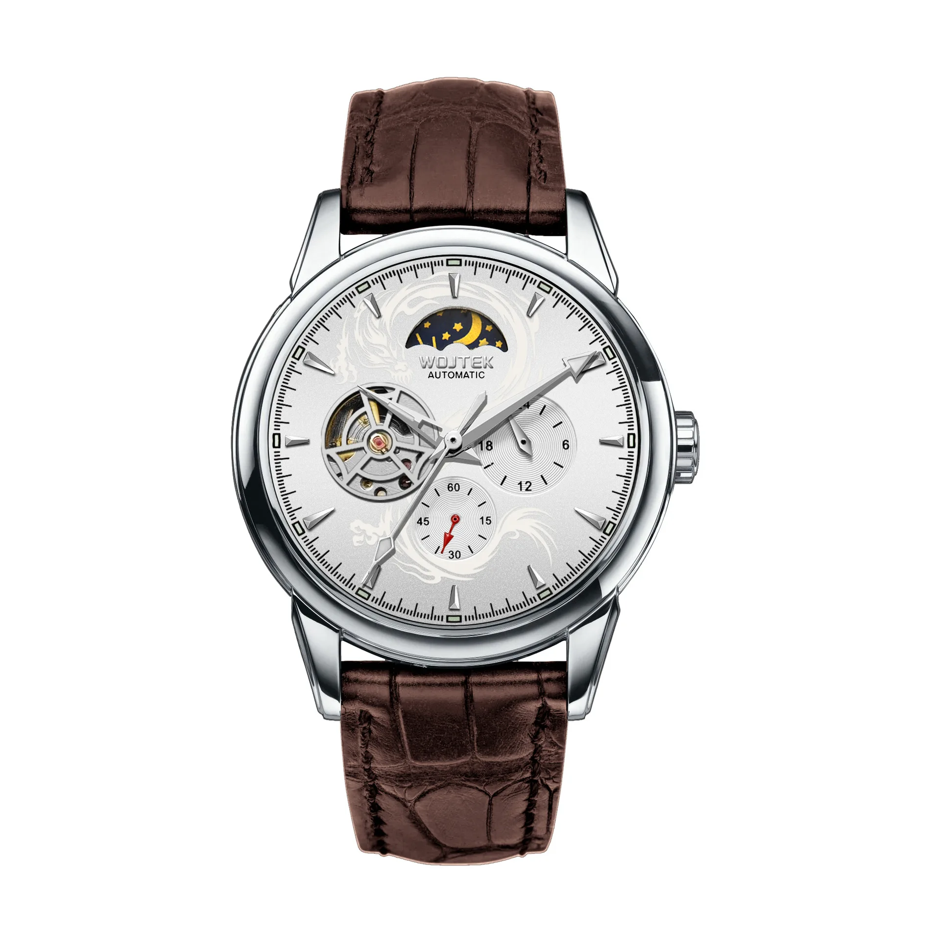 Mechanical Watch for Men Skeletonized Series Diameter 40mm Thickness 14.8mm Luminous Function Waterproof to 30 Meters