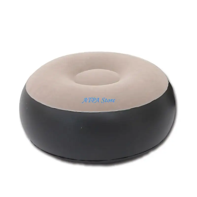 U13C Durability Flocks Ball Stool With Soft Noises Reduction Portables Flocking Inflatable Stool for Smooth Floor Stability