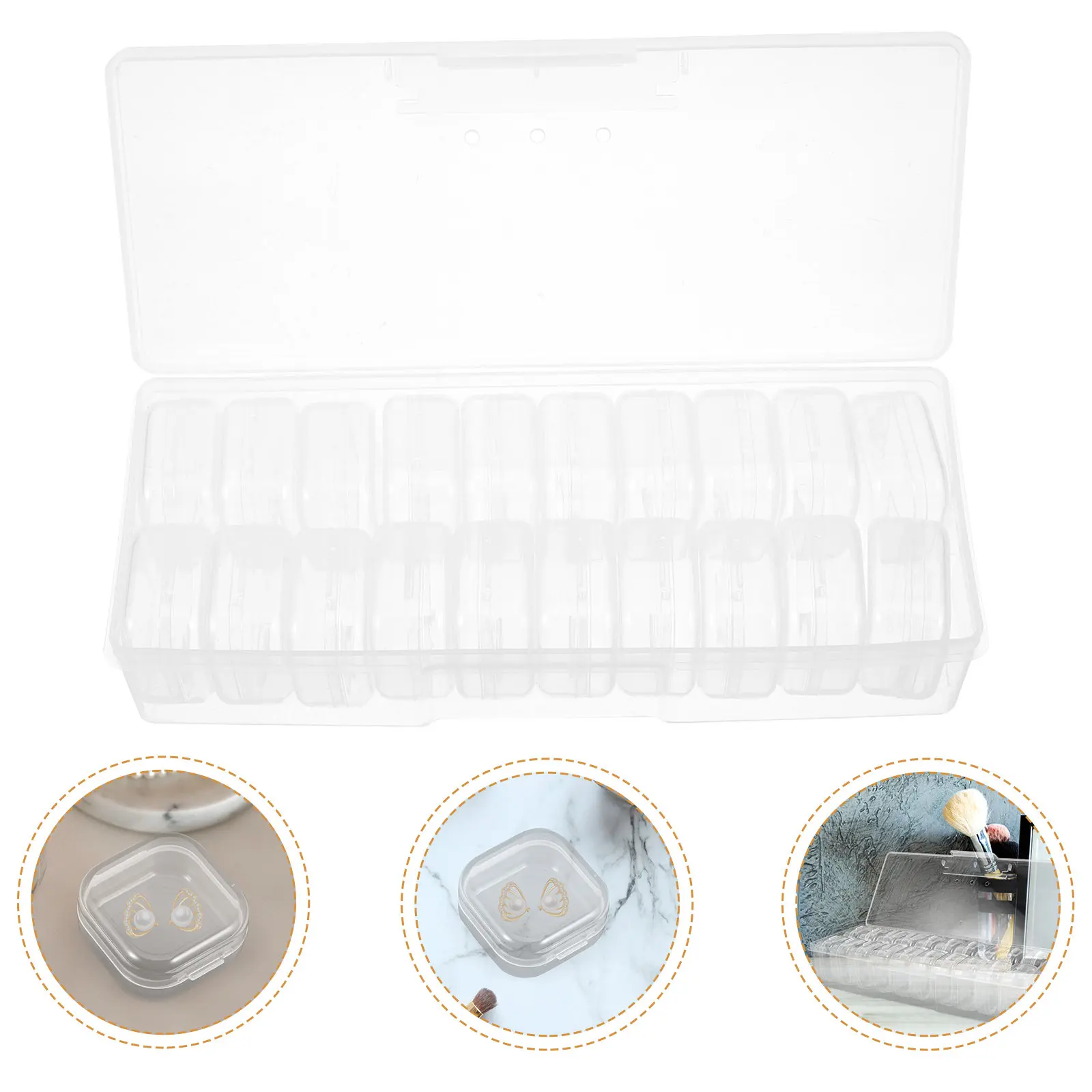 

1Set Mini Storage Cases Transparent Plastic Small Organizer Box Portable Multifunctional for Jewelry Beads Rings Ear Studs Ear