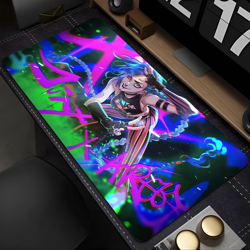 

Mousepad Laptop Office Cabinet Keyboard Pad PC Desk Mat Large HD Mouse Pad Non-slip L-league of Legends Jinx Rubber Extended Pad