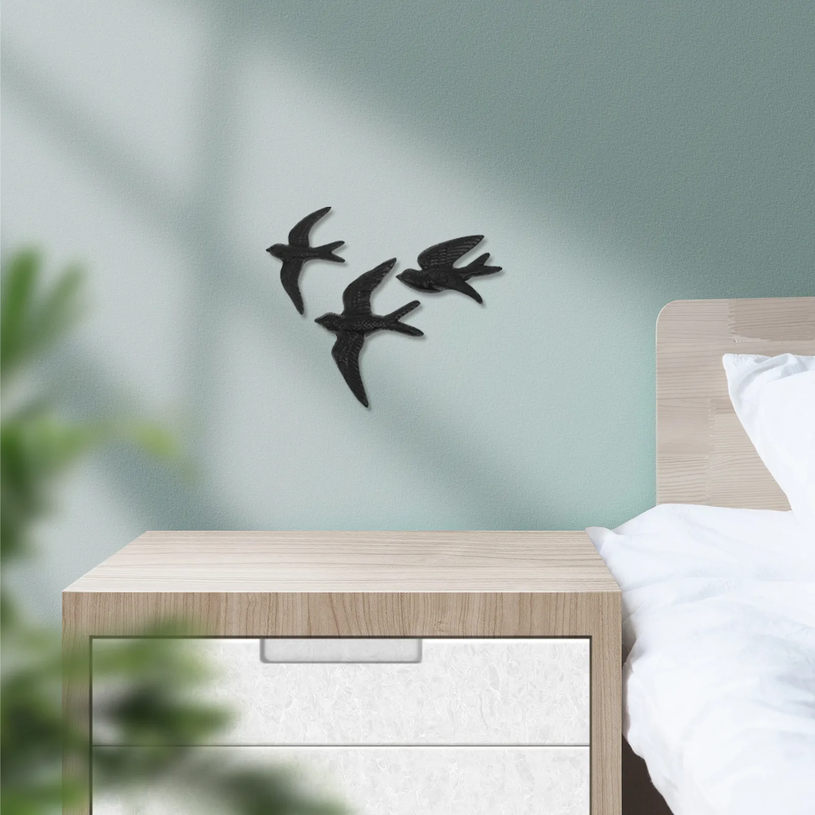 3Pcs Cast Wall Hanging Metal Decoration Rustic Small Birds for Home Garden Wall Art Outdoor Bird Decor