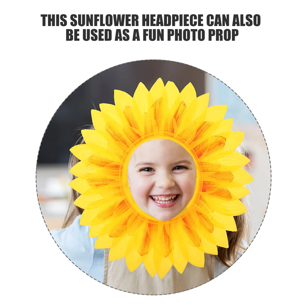 2 Stück Sonnenblumen-Kopfbedeckung, lustig, weich, bequem, Blumenhut für Sporttag, Partys, Cosplay, Fotokabinen-Requisiten