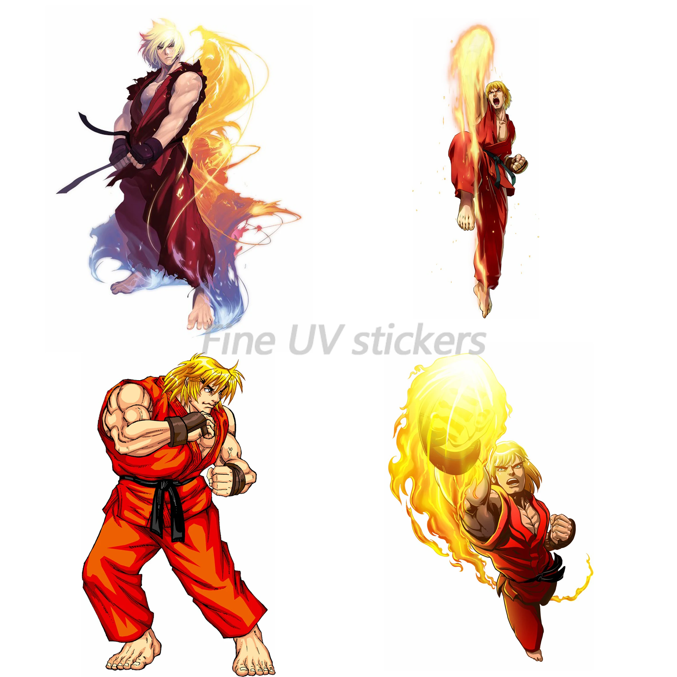 Classic Game Character Ken Stickers Die-cut Decals Waterproof Sunscreen Body Stickers Bumper Glass Stickers Cartoon Animation