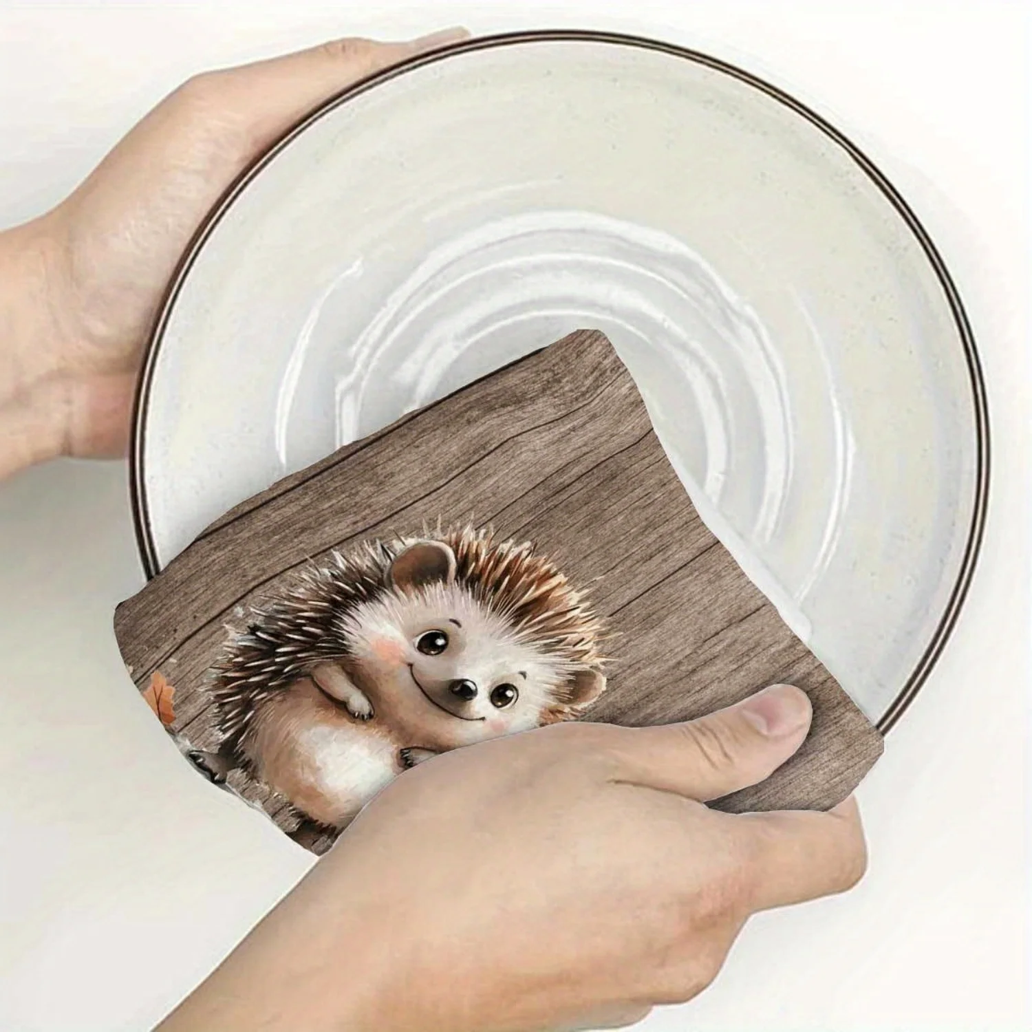 2pcs Cute Hedgehog Kitchen Towels - Microfiber Hand Towels Suitable for Easter Decor, Dining Table, Spring Table Setting