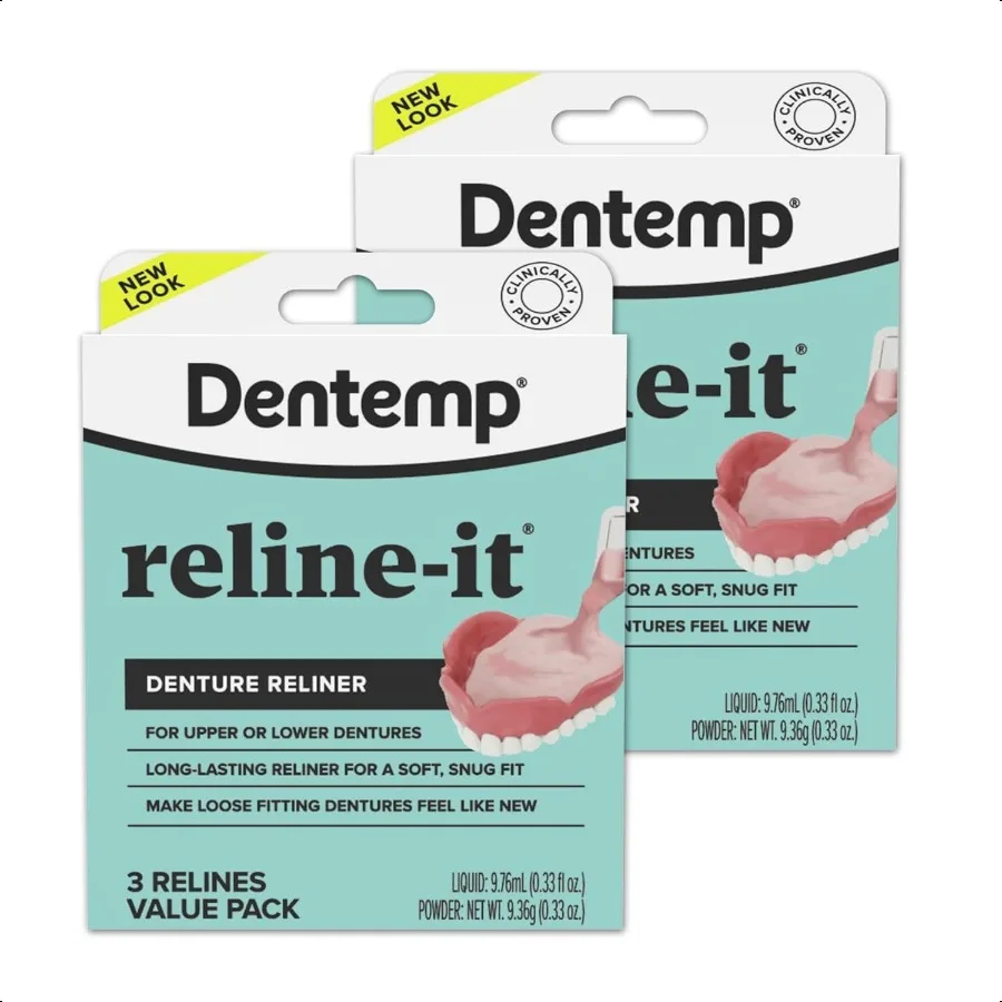 Denture Reline Kit Value Pack Advanced Formula Reline It Denture Reliner Denture Kit to Refit and Tighten Dentures for Both Upp