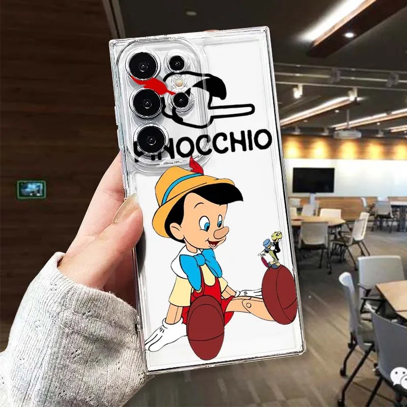

Disney Pinocchio Adventure For Samsung Galaxy S25 S24 S23 S22 S21 S20 S10 Lite Plus FE Edge TPU 5G Transparent Phone Case