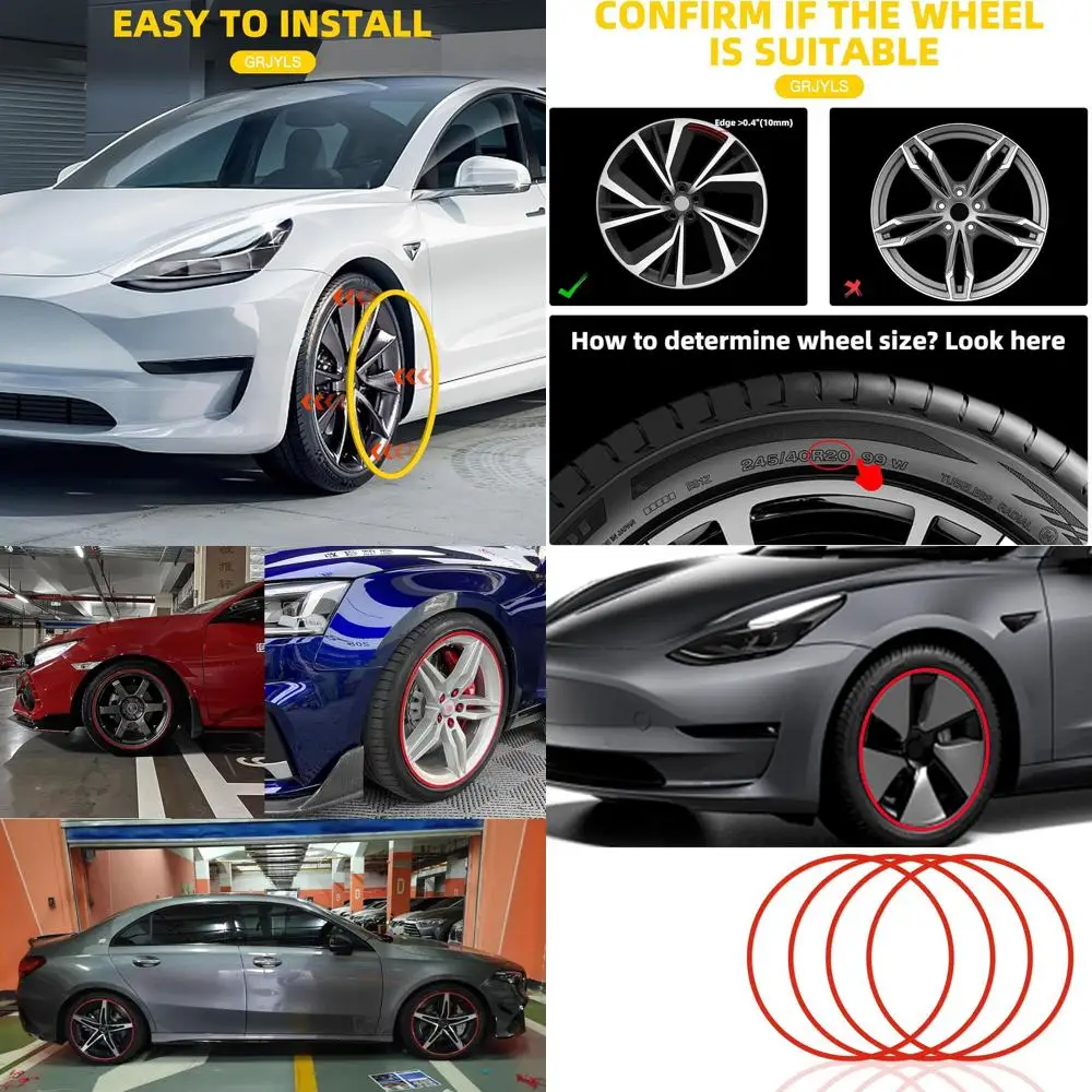 

Защита обода для автомобильных колес (подходит для диаметров колес 18-21 дюймов) — упаковка из 4 защитных колес премиум-класса из АБС-пластика для всех автомобилей, грузовиков, внедорожников и