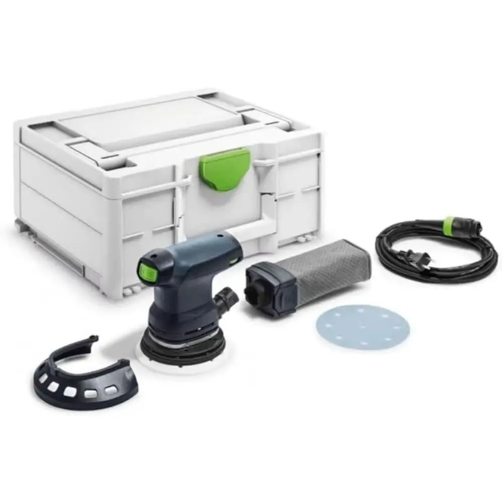 FESTOOL ETS 125 REQ-Plus 576070 Efficient Random Orbital Sander Turbine Motor 5 Disc Hook Loop Attachment Vacuum Ready 2-Year