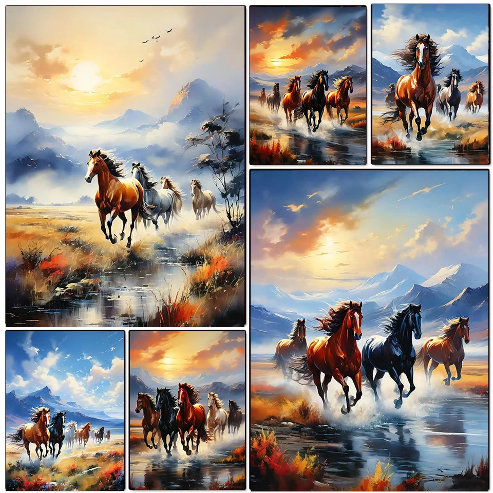 

Алмазная картина Лошадь Полная квадратная Алмазная вышивка Животные Картина 5D Diy Мозаика Горный хрусталь Украшение дома