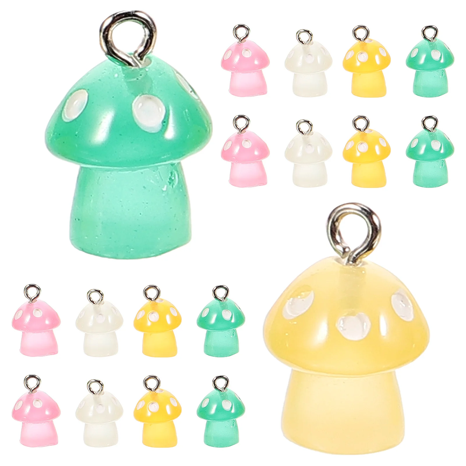 20Pcs Tiny Resin Mushroom Charms for Earrings Keychains Jewelry Making Mushroom Charms Pendants for Jewelry Making