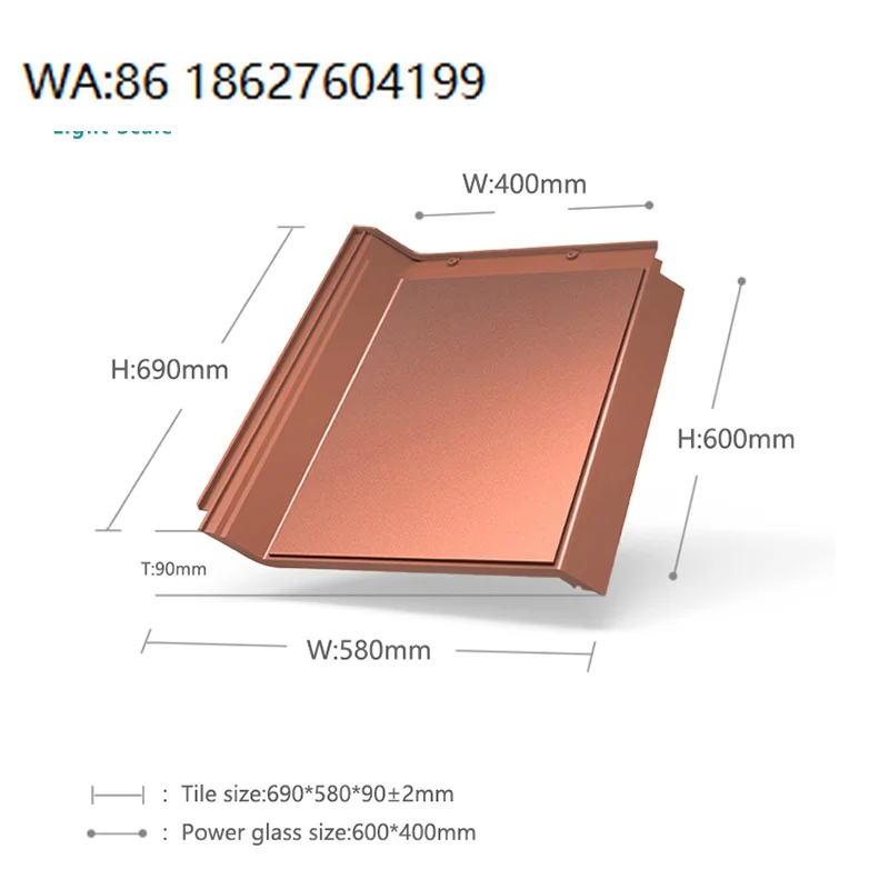 Curved Photovoltaic Tiles Red Tuiles Solaire Toit Solar Shingles For House Cdte High Efficiency Roof Solar Roof Tiles