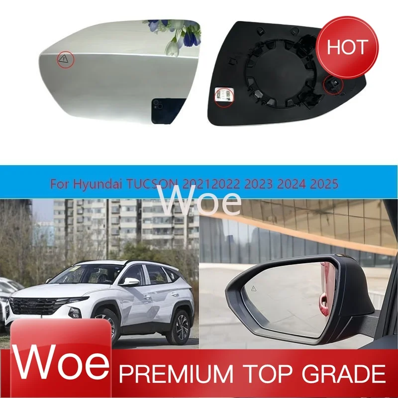Cristal de espejo retrovisor para coche con BSD para Hyundai TUCSON 2022 2023 2024 2025/87611-N7000 87621-N7000/87611-N9000 87621-N9000