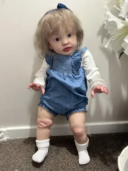 DLS – poupée bébé Reborn de 26 pouces, sur mesure, Pippa, avec cheveux enracinés à la main, déjà fini, énorme fille
