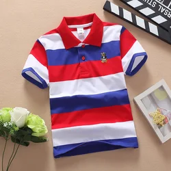 Solid Teen Polo T shirt Summer Cotton Boys Tops Tees Elegant Children T-Shirts Breathable Fabric Kids Clothes 2-14 Years